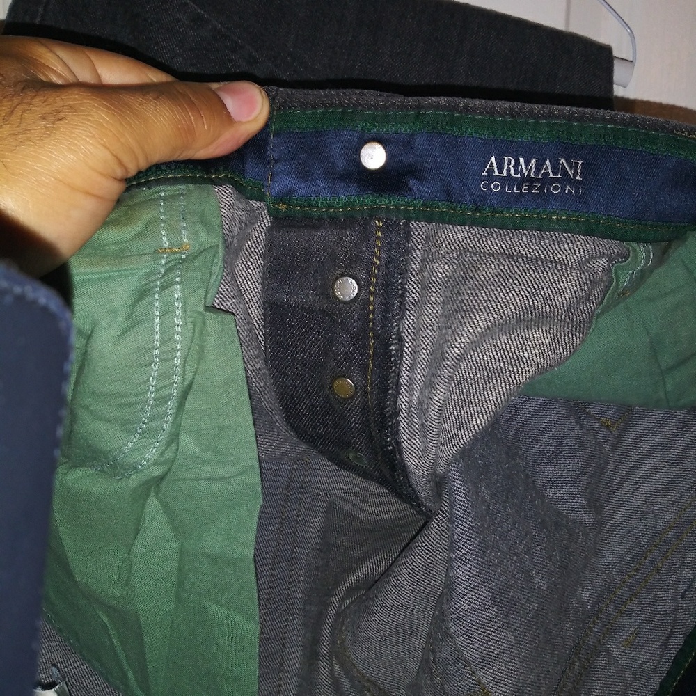 Mens black label Armani jeans
